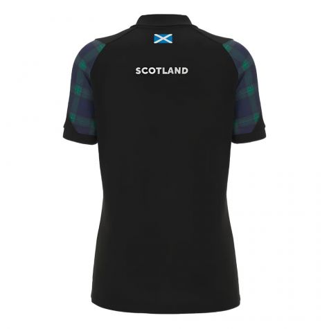 2023-2024 Scotland Rugby Travel Polo Shirt (Black) - Ladies