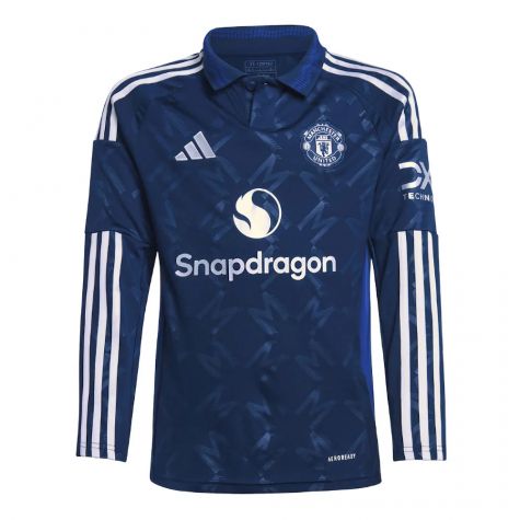 2024-2025 Man Utd Long Sleeve Away Shirt (Kids) (Garnacho 17)