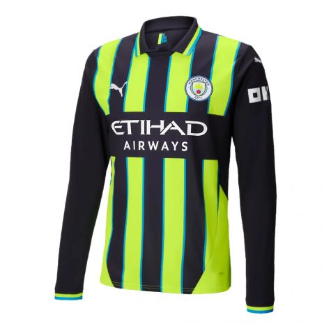 2024-2025 Man City Away Long Sleeve Authentic Shirt (Rodrigo 16)