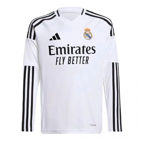 2024-2025 Real Madrid Long Sleeve Home Shirt (Kids) (Your Name)