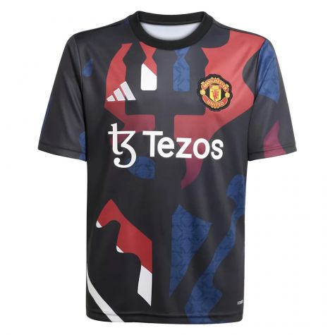 2024-2025 Man Utd Pre-Match Jersey (Black) - Kids (Antony 21)