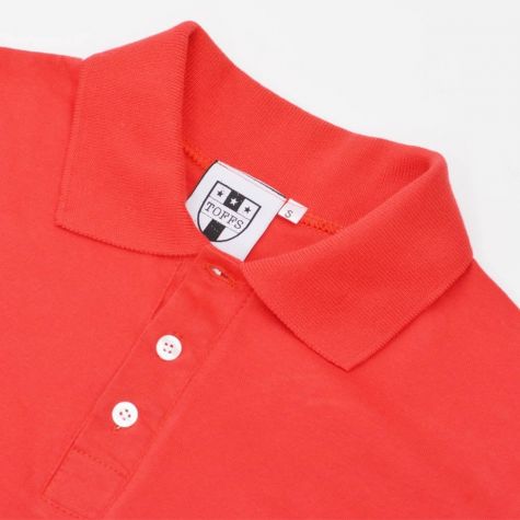 Toffs Retro Polo Shirt - Red with White Cuffs