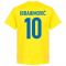 Sweden Ibrahimovic 10 Team T-Shirt - Yellow