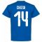 Italy Chiesa 14 Team T-Shirt - Royal