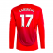 2024-2025 Man Utd Long Sleeve Home Shirt (Garnacho 17)