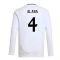 2024-2025 Real Madrid Long Sleeve Home Shirt (Kids) (Alaba 4)