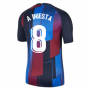 2021-2022 Barcelona Pre-Match Training Shirt (Blue) - Kids (A INIESTA 8)