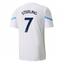 2021-2022 Man City Pre Match Jersey (White) (STERLING 7)