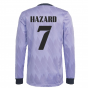 2022-2023 Real Madrid Authentic Long Sleeve Away Shirt (HAZARD 7)