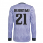 2022-2023 Real Madrid Long Sleeve Away Shirt (RODRYGO 21)