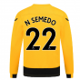 2022-2023 Wolves Long Sleeve Home Shirt (Kids) (N SEMEDO 22)