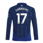 2024-2025 Man Utd Long Sleeve Away Shirt (Kids) (Garnacho 17)