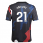 2024-2025 Man Utd Pre-Match Jersey (Black) - Kids (Antony 21)