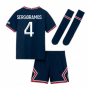 PSG 2021-2022 Little Boys Home Kit (SERGIO RAMOS 4)