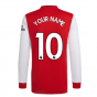 Arsenal 2021-2022 Long Sleeve Home Shirt (Your Name)