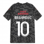 PSG 2021-2022 Pre-Match Training Shirt (Black) - Kids (IBRAHIMOVIC 10)