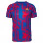 2022-2023 Barcelona Pre-Match Training Shirt (Blue) (AUBAMEYANG 17)