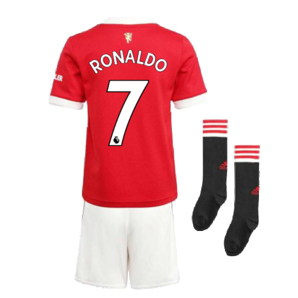 D 126 Kids 9-10 ans Manchester Utd Home Shirt 21-22 avec Ronaldo 7 Imprimer 