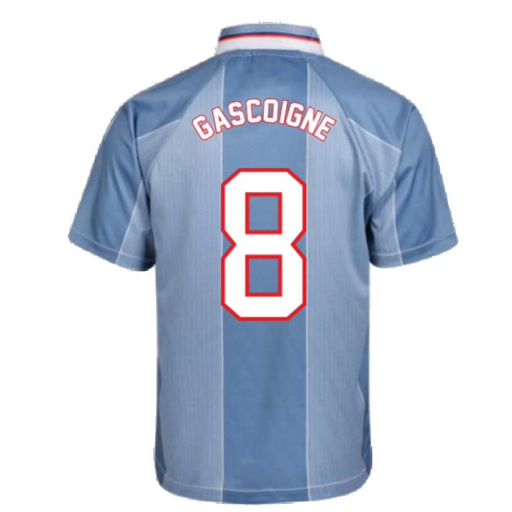 Gascoigne #8 England Euro 1996 Away Football Nameset shirt 