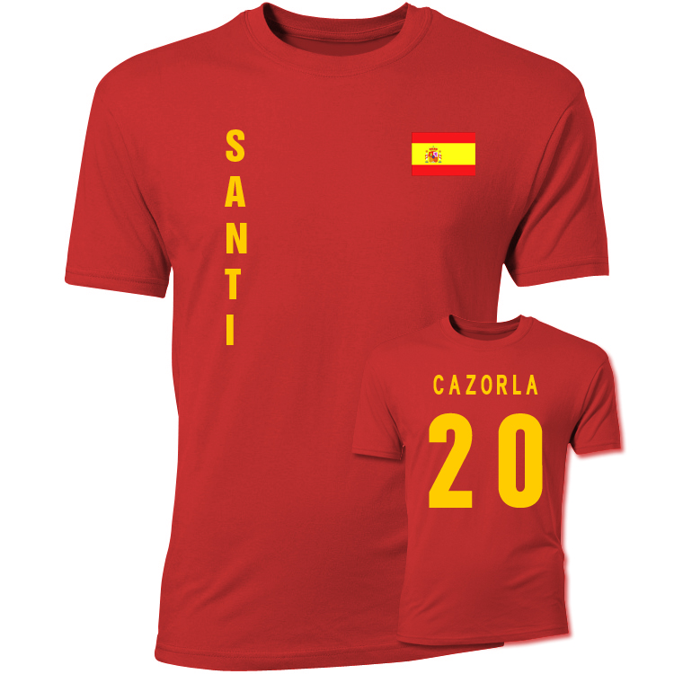 Santi Cazorla Spain Flag T-Shirt (Red)