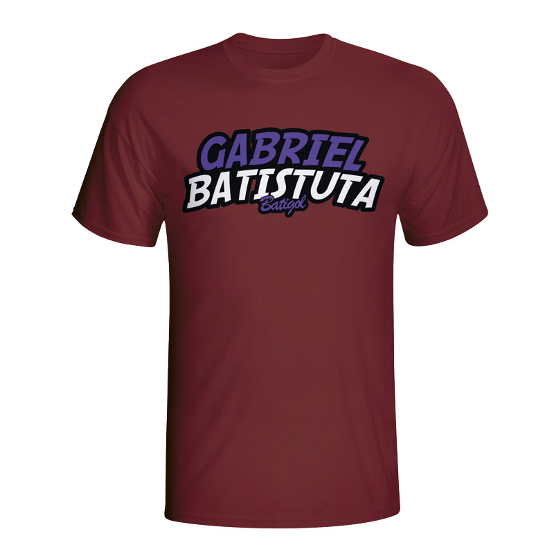 Gabriel Batistuta Comic Book T-shirt (maroon)