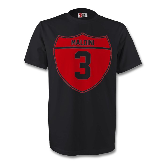 Paolo Maldini Ac Milan Crest Tee (black)