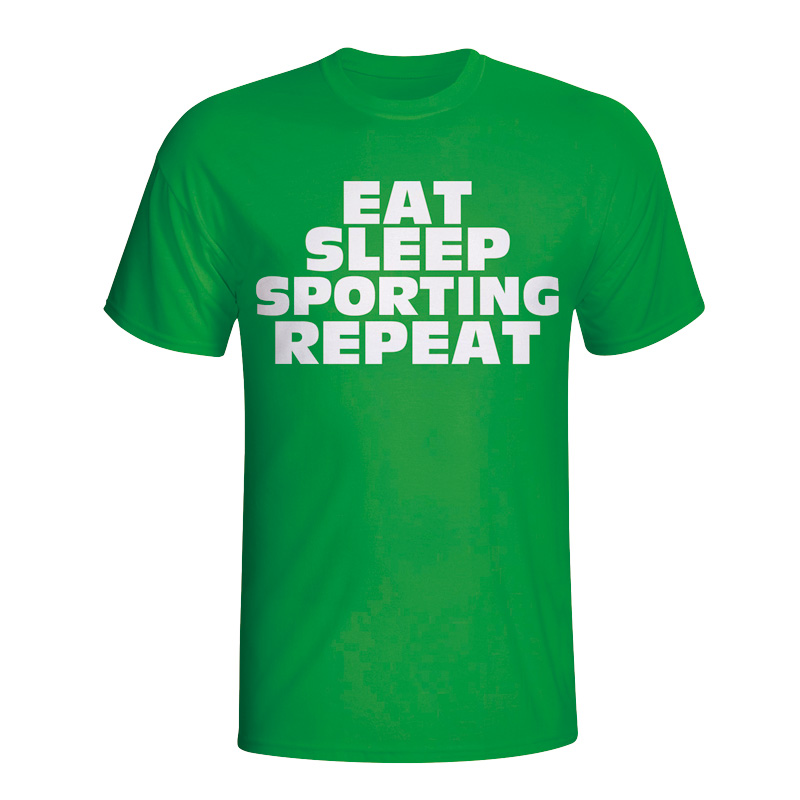 Eat Sleep Sporting Lisbon Repeat T-shirt (green) - Kids