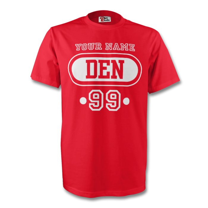 Denmark Den T-shirt (red) Your Name