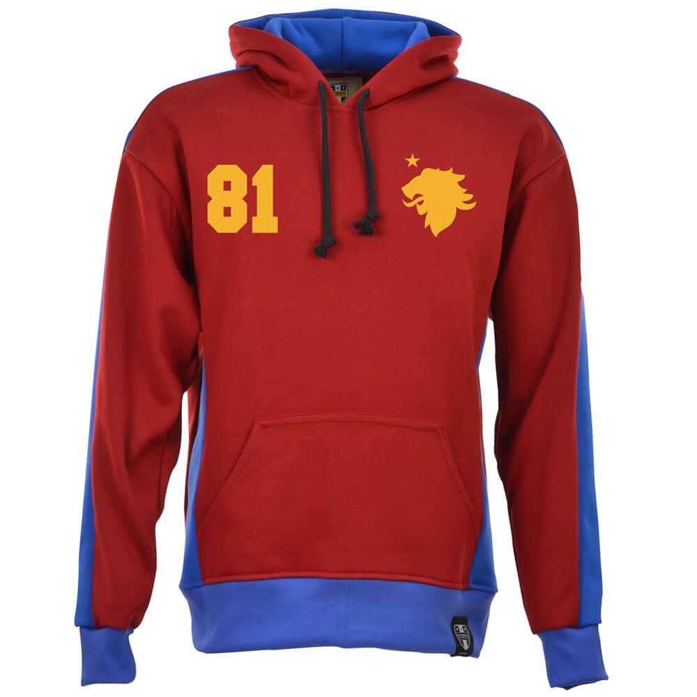 Aston Villa Number 81 Retro Hoodie - Claret / Sky Blue