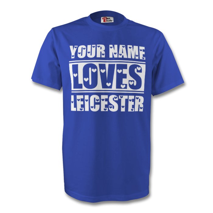 Your Name Loves Leicester T-shirt (blue)