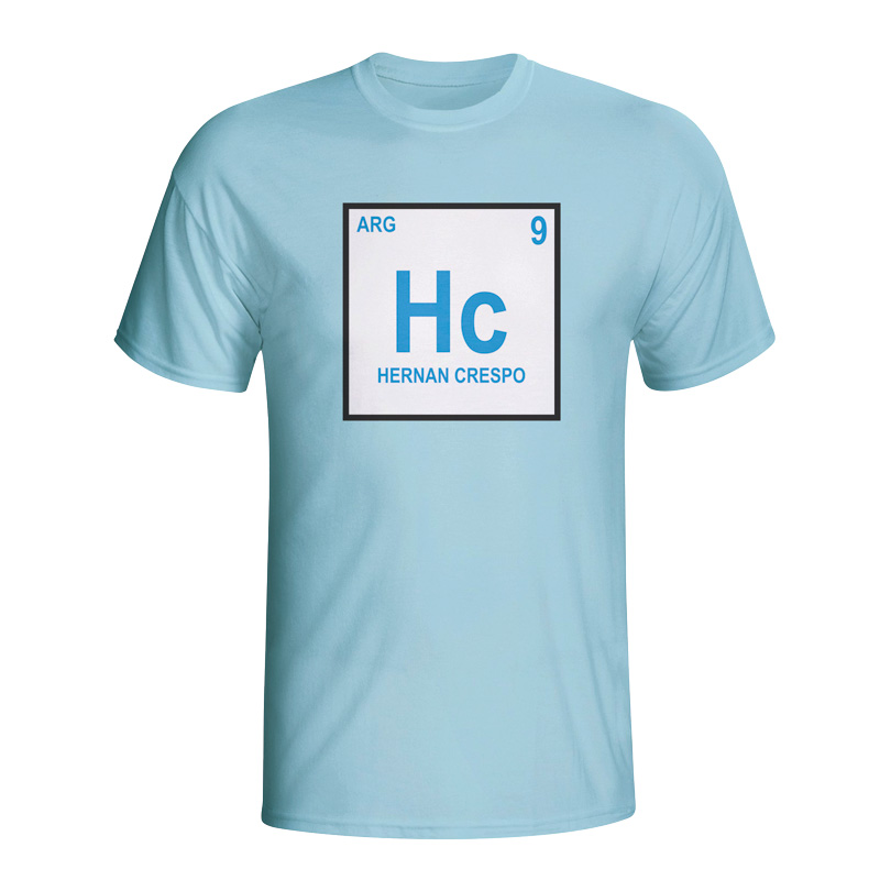 Hernan Crespo Argentina Periodic Table T-shirt (sky Blue)