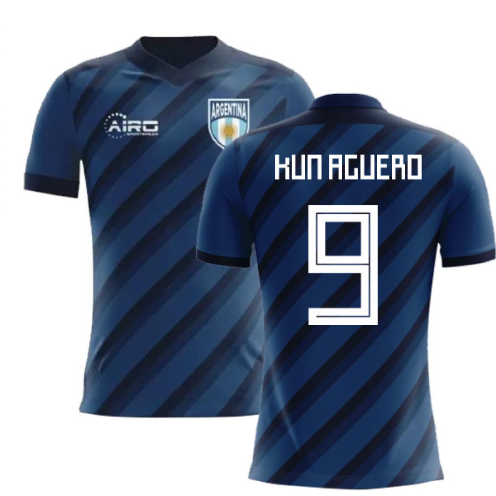 2023-2024 Argentina Away Concept Football Shirt (Kun Aguero 9) - Kids