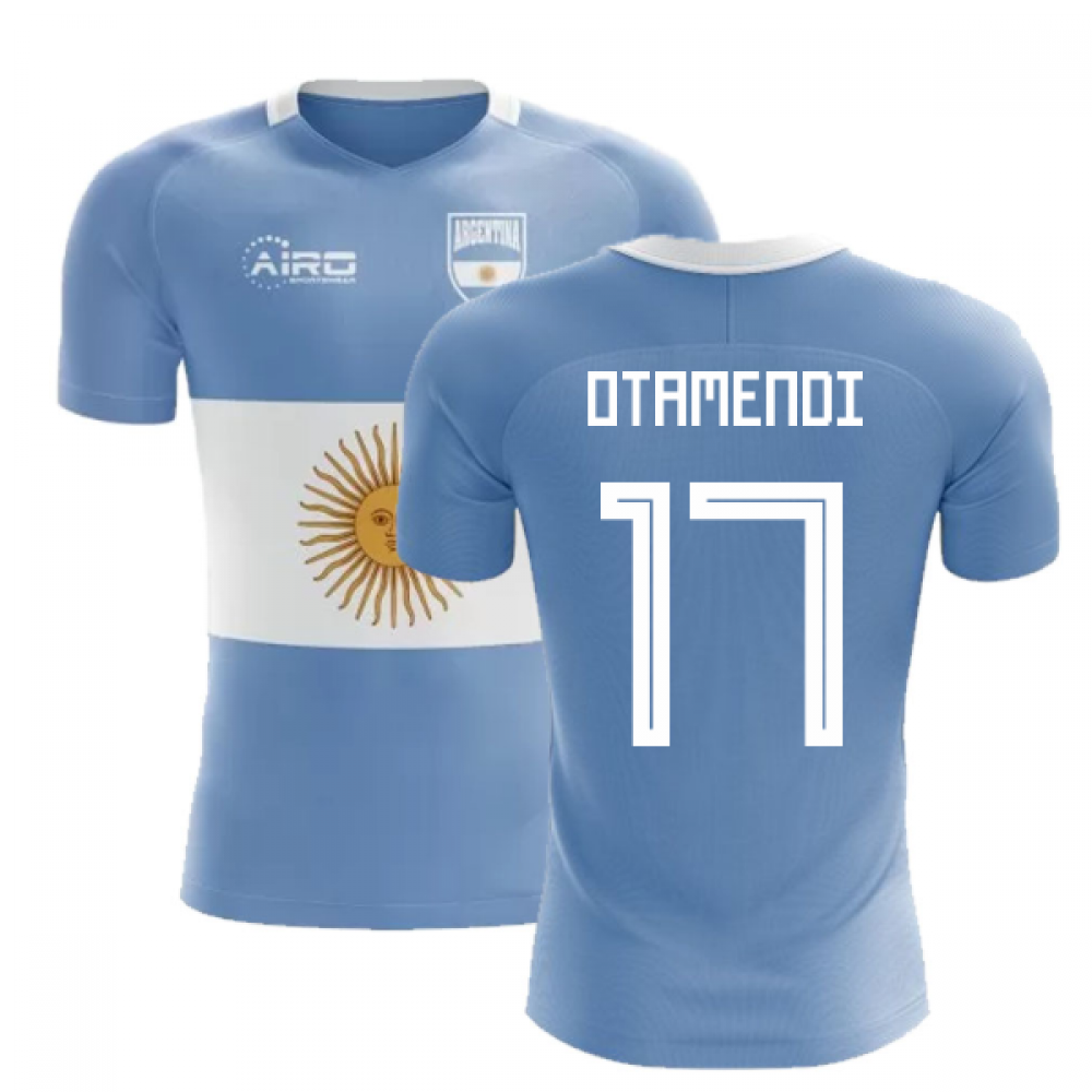 2023-2024 Argentina Flag Concept Football Shirt (Otamendi 17) - Kids