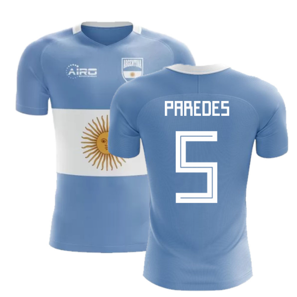 2025-2026 Argentina Flag Concept Football Shirt (Paredes 5)