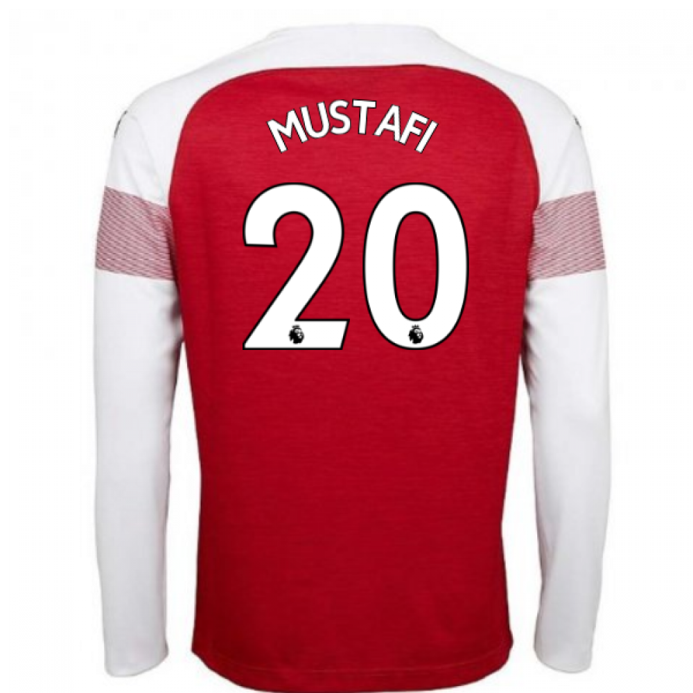 2018 2019 Arsenal Puma Home Long Sleeve Shirt Mustafi 20