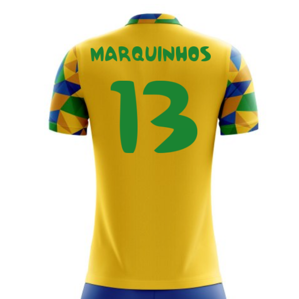 2025-2026 Brazil Home Concept Football Shirt (Marquinhos 13) - Kids