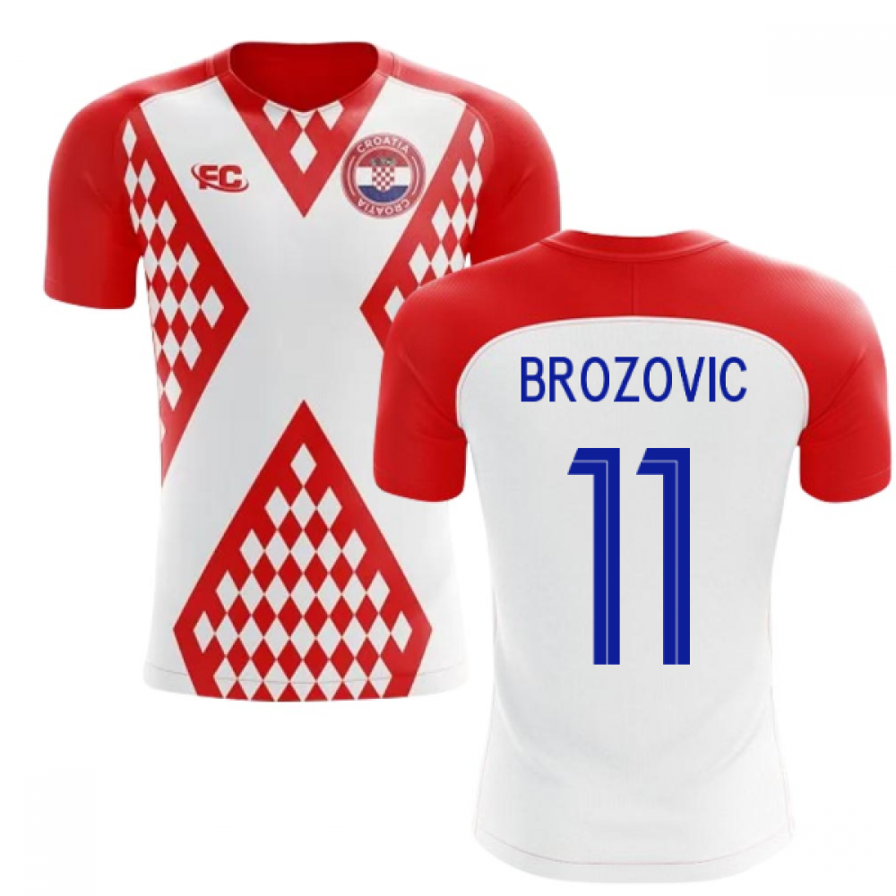 2018-2019 Croatia Fans Culture Home Concept Shirt (Brozovic 11) - Kids (Long Sleeve)