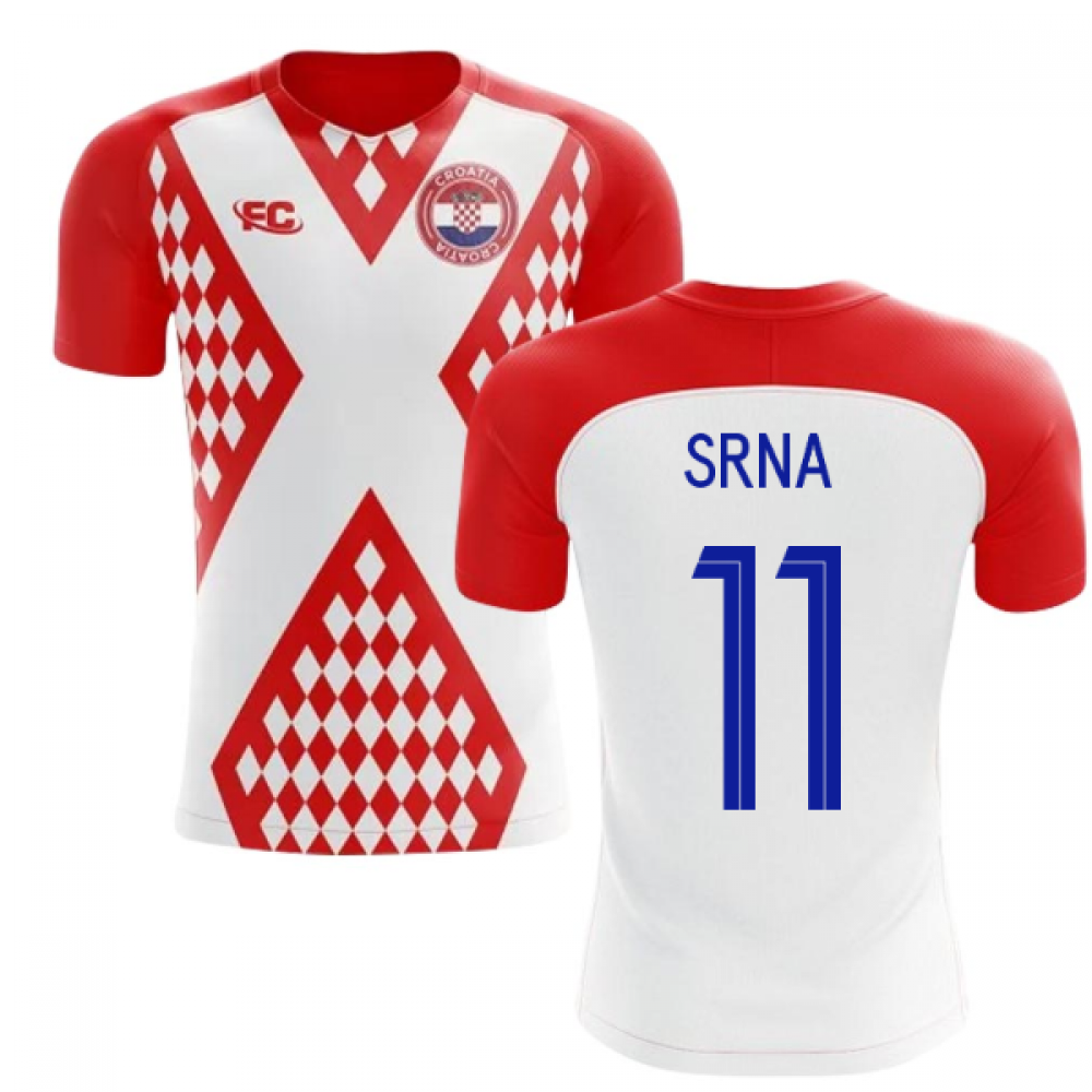 2018-2019 Croatia Fans Culture Home Concept Shirt (Srna 11) - Kids (Long Sleeve)