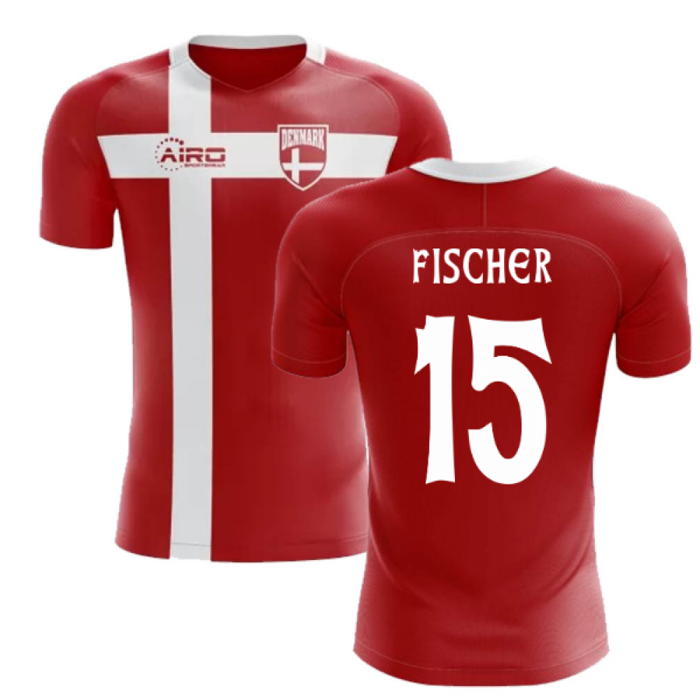 2023-2024 Denmark Flag Concept Football Shirt (Fischer 15) - Kids