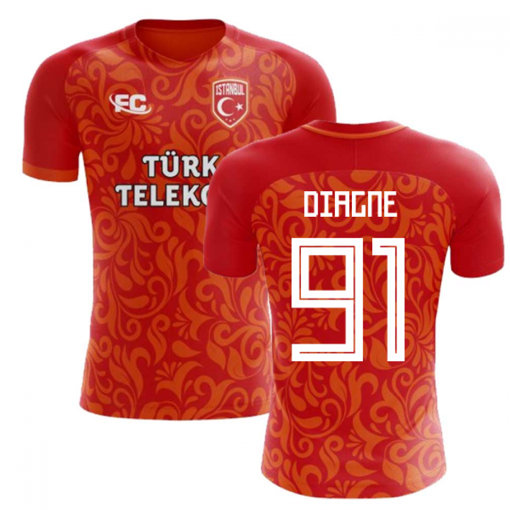 2018-2019 Galatasaray Fans Culture Home Concept Shirt (Diagne 91) - Kids (Long Sleeve)
