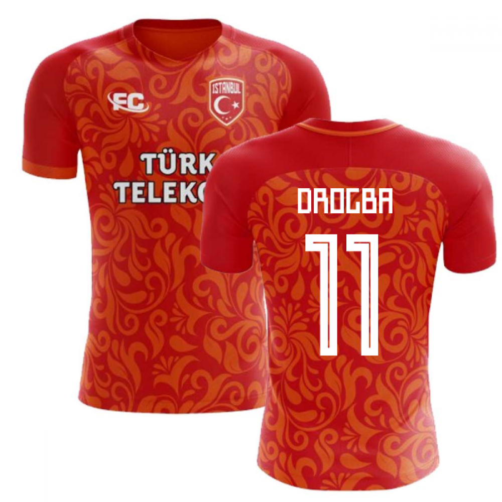 2018-2019 Galatasaray Fans Culture Home Concept Shirt (Drogba 11) - Kids (Long Sleeve)