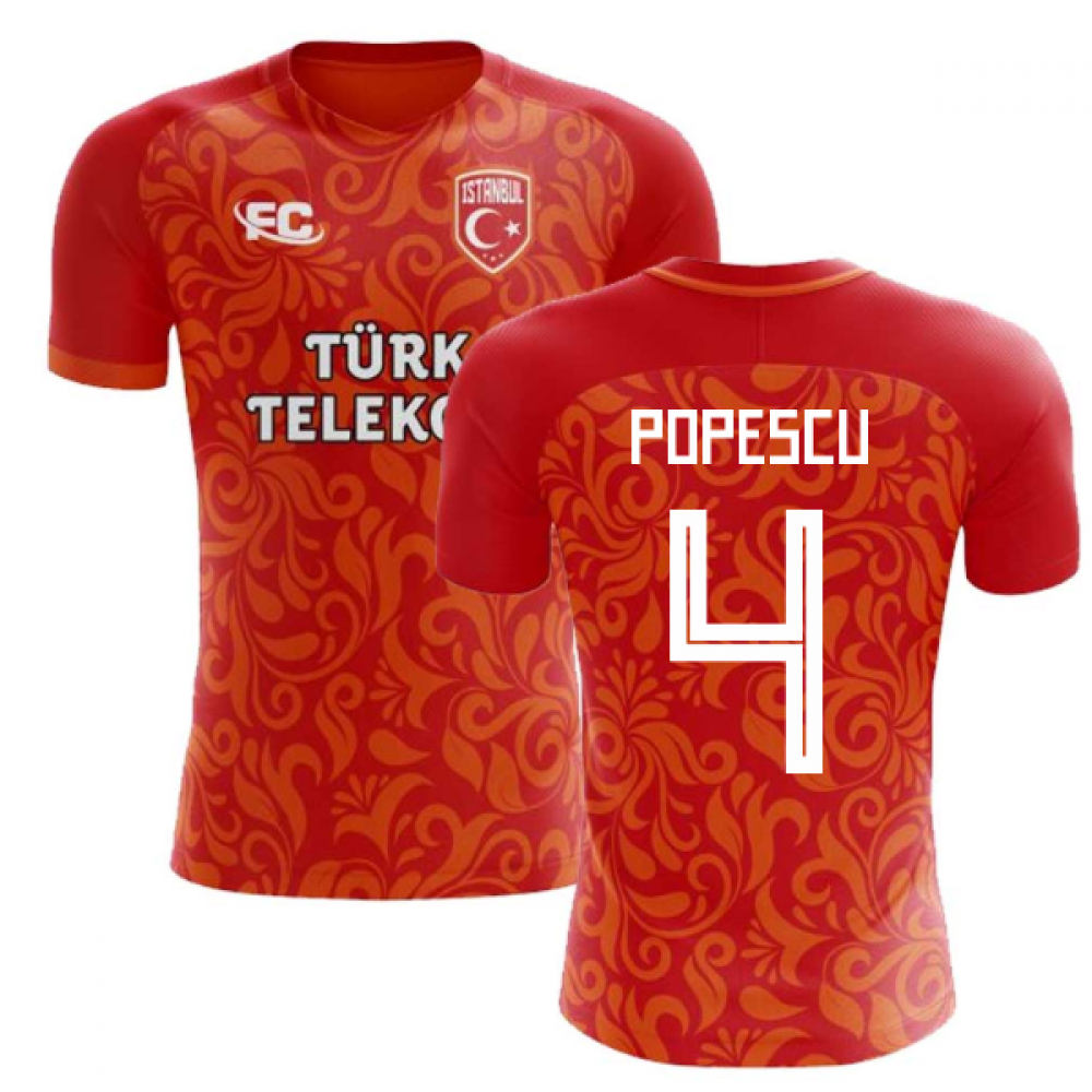 2018-2019 Galatasaray Fans Culture Home Concept Shirt (Popescu 4) - Kids (Long Sleeve)