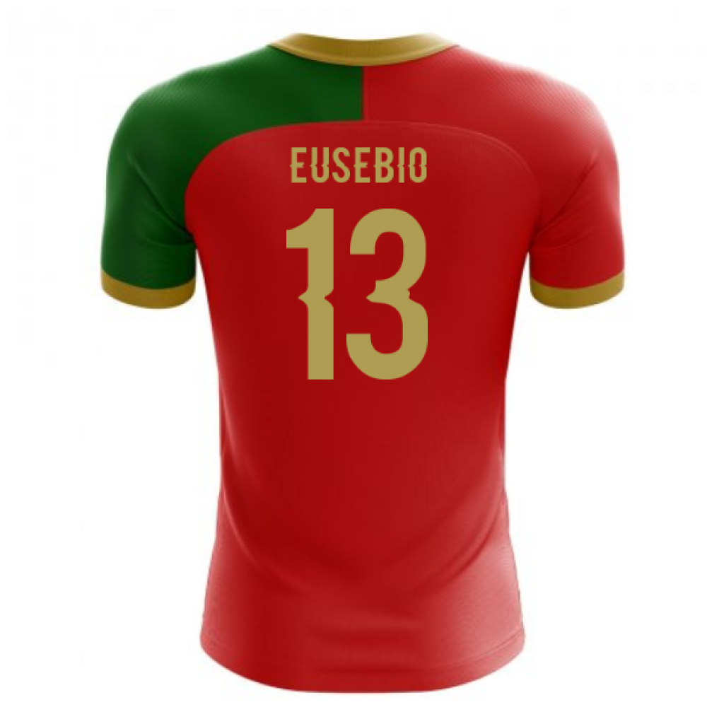 2023-2024 Portugal Flag Home Concept Football Shirt (Eusebio 13) - Kids