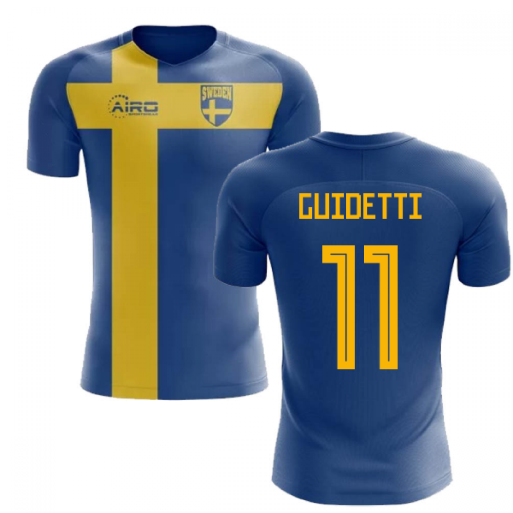 2023-2024 Sweden Flag Concept Football Shirt (Guidetti 11) - Kids