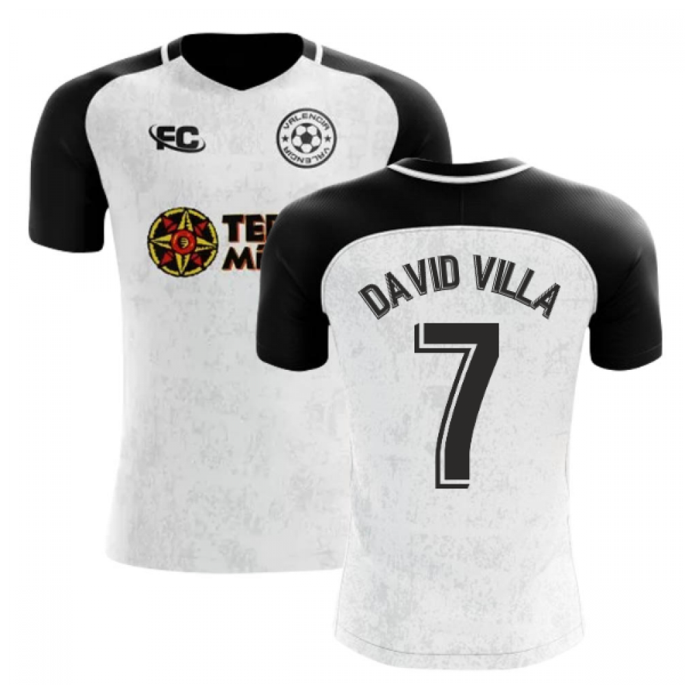 2018-2019 Valencia Fans Culture Home Concept Shirt (David Villa 7) - Kids (Long Sleeve)