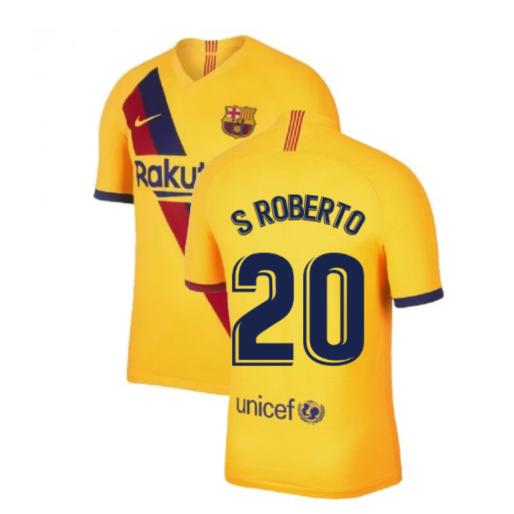 2019-2020 Barcelona Away Nike Football Shirt (S.ROBERTO 20)