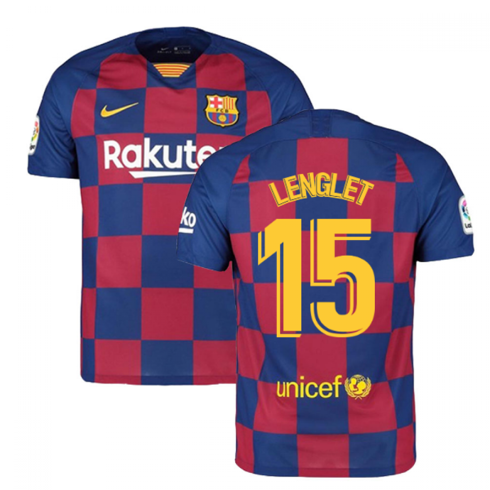 2019-2020 Barcelona Home Nike Football Shirt (LENGLET 15)