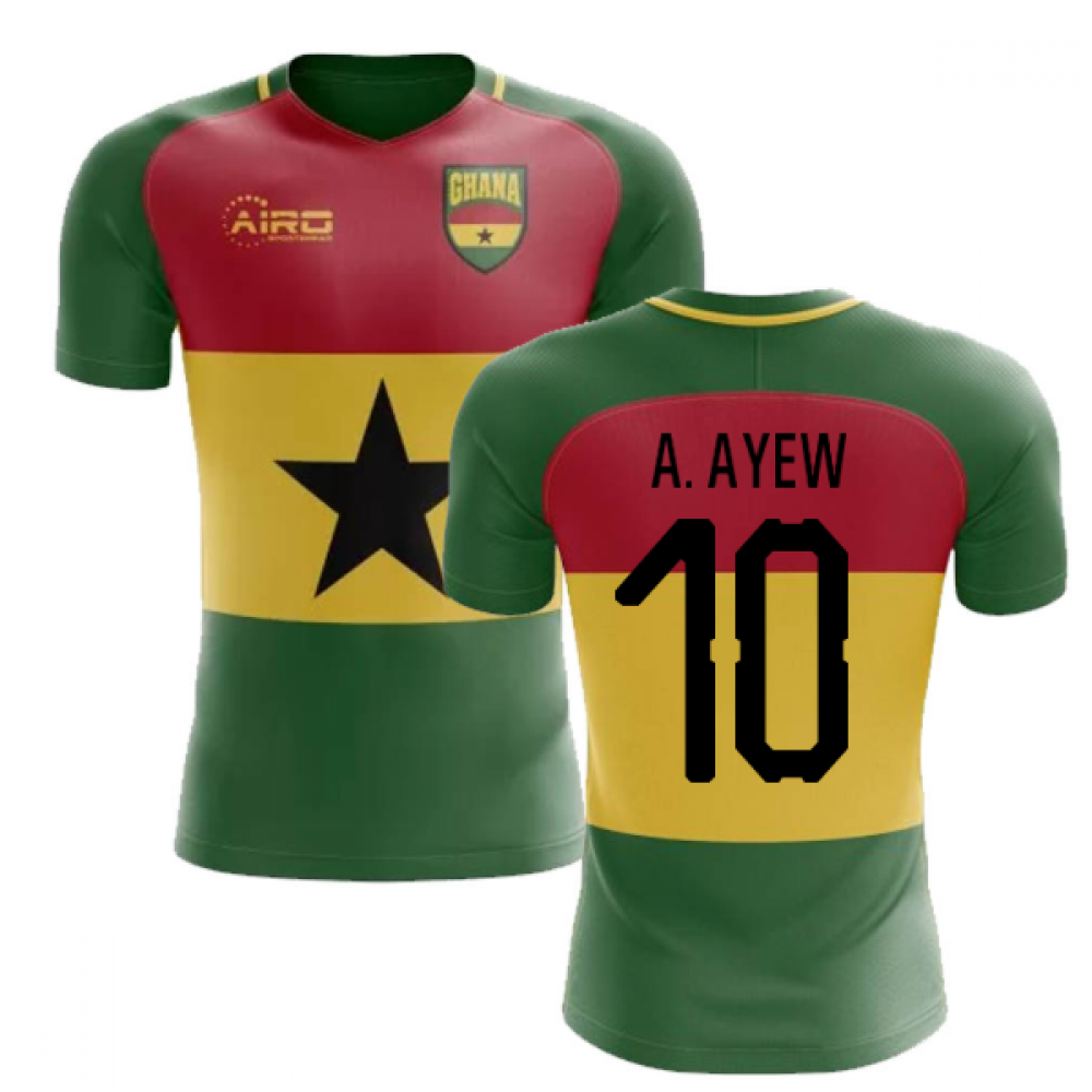2023-2024 Ghana Flag Concept Football Shirt (A. Ayew 10)