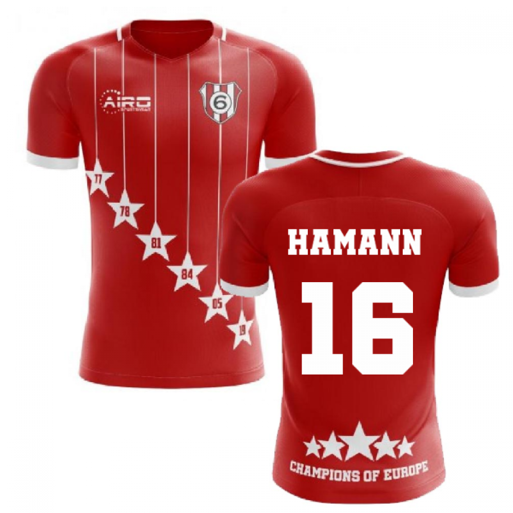 2023-2024 Liverpool 6 Time Champions Concept Football Shirt (Hamann 16)