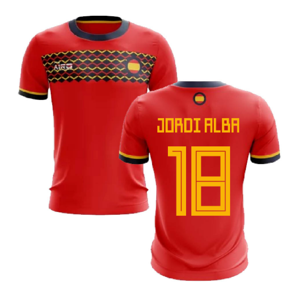 2023-2024 Spain Home Concept Football Shirt (Jordi Alba 18)